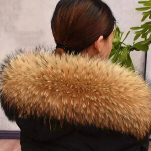 Obszycie futrzane do kaptura z jenota naturalnego długość 70 cm