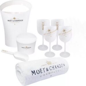 Duży zestaw do szampana Moet Chandon w kolorze białym